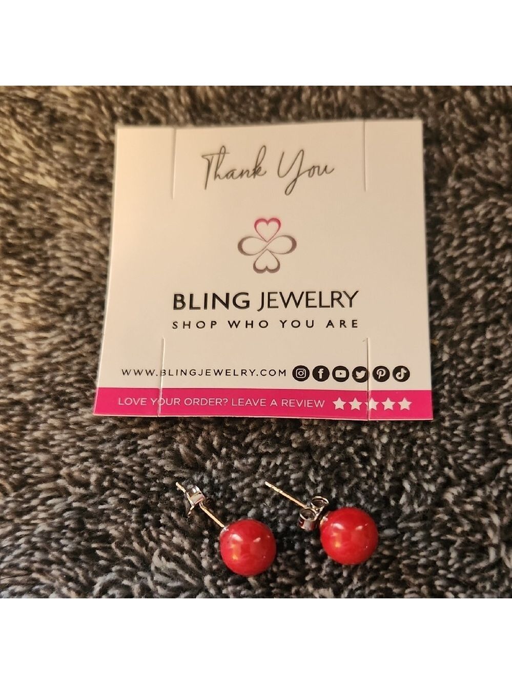 Bling Jewelry Vibrant Red Stud Earrings